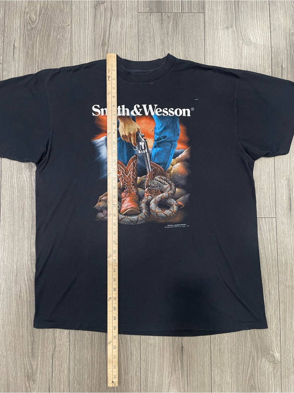 Vintage 3D Emblem Smith And Wesson Cowboy Snake T Shirt - Picture 6 of 11